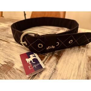 Equine Couture Black Suede Quilted Belt Size Small NWT